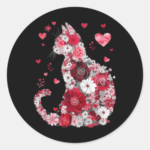 Adesivo Redondo Feliz Dia Meowentines Funny Girls Gato Dia dos Nam
