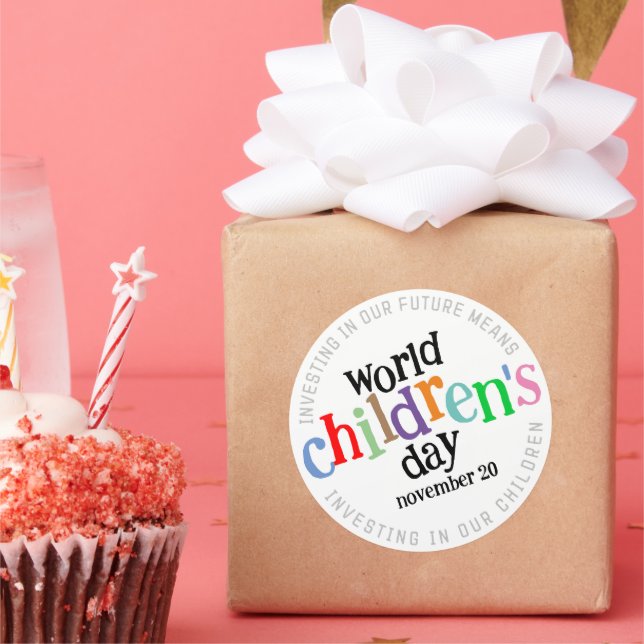 Adesivo Redondo Feliz Dia Mundial da Criança (Festa)