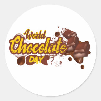 Adesivo Redondo Feliz Dia Mundial do Chocolate