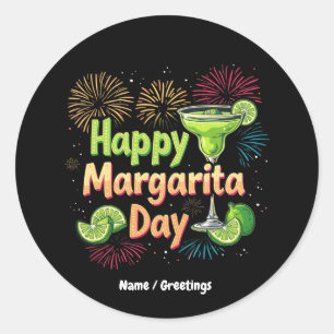 Adesivo Redondo Feliz Dia Nacional da Margarita
