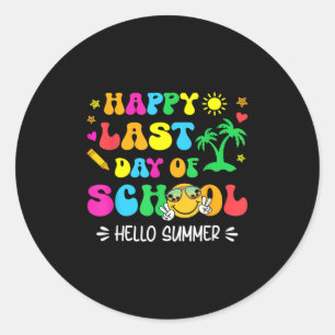 Adesivo Redondo Feliz Dia Passado Da Escola Alô Estudantes De Verã