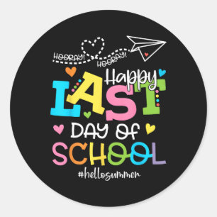 Adesivo Redondo Feliz Dia Passado Da Escola Alô Estudantes De Verã