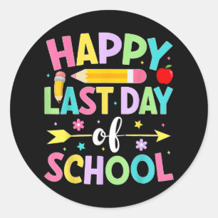 Adesivo Redondo Feliz Dia Passado Da Escola Estudantes G