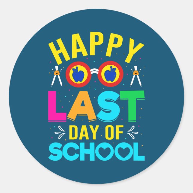 Adesivo Redondo Feliz Dia Passado de Professores Professores (Frente)