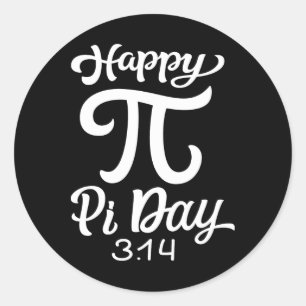 Adesivo Redondo Feliz Dia Pi 3.14 Matemática