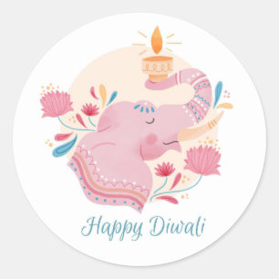 Adesivo Redondo Feliz Diwali