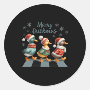 Adesivo Redondo Feliz Duckmas Engraçado Pato sossegado sobe as luz
