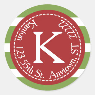 Adesivo Redondo Feliz e endereço de retorno brilhante