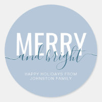 Feliz e Natal brilhante azul empoeirado