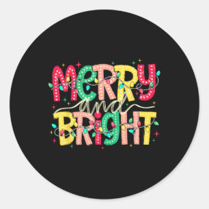 Adesivo Redondo Feliz E Natal Brilhante Família De Pijamas Xm