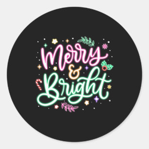Adesivo Redondo Feliz E Natal Brilhante Família Engraçada Chris
