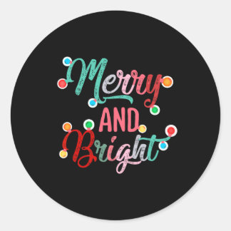 Adesivo Redondo Feliz E Noite De Natal Brilhante Família Xmas