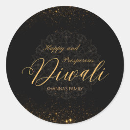 Adesivo Redondo Feliz e próspero Diwali personalizável