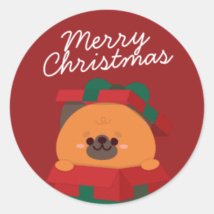 Adesivo Redondo Feliz e Simples Feliz Natal