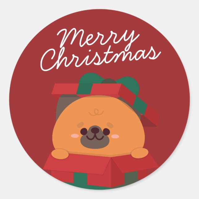 Adesivo Redondo Feliz e Simples Feliz Natal (Frente)