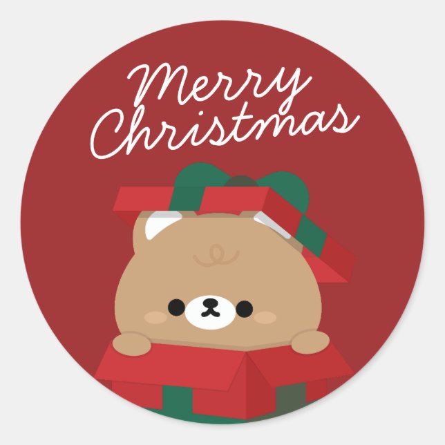 Adesivo Redondo Feliz e Simples Feliz Natal (Frente)