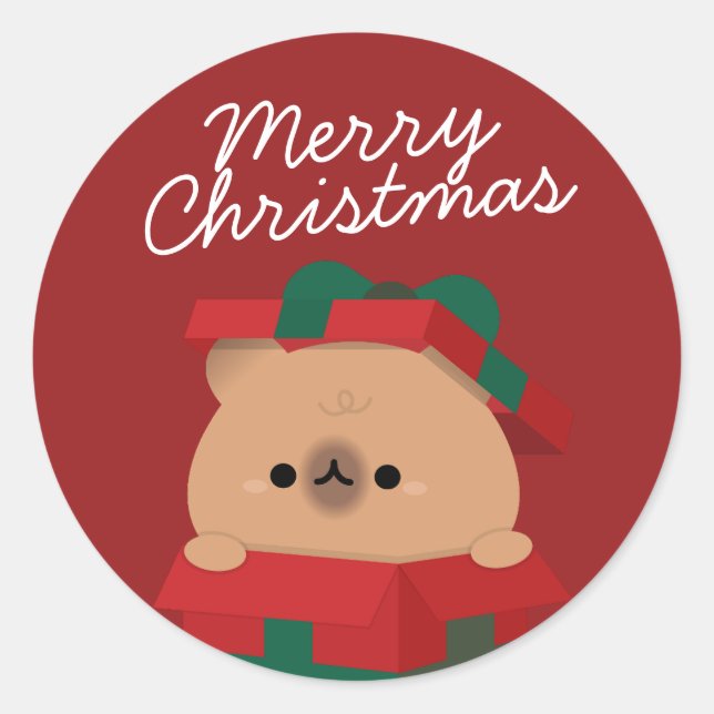Adesivo Redondo Feliz e Simples Feliz Natal (Frente)