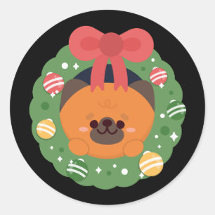 Adesivo Redondo Feliz e Simples Feliz Natal