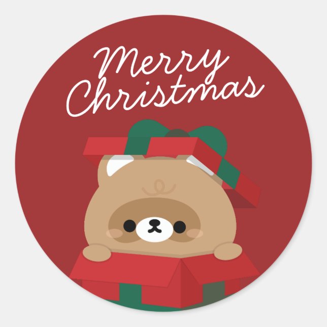 Adesivo Redondo Feliz e Simples Feliz Natal (Frente)