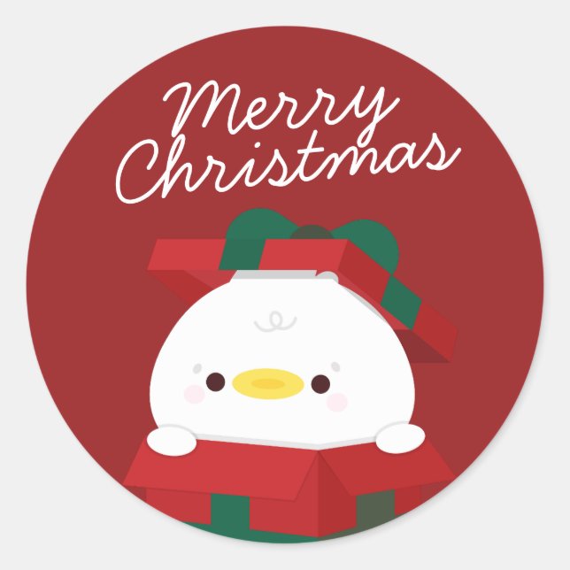 Adesivo Redondo Feliz e Simples Feliz Natal (Frente)