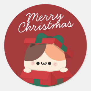 Adesivo Redondo Feliz e Simples Feliz Natal