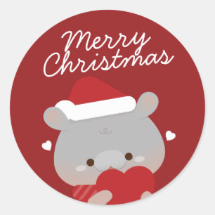 Adesivo Redondo Feliz e Simples Feliz Natal