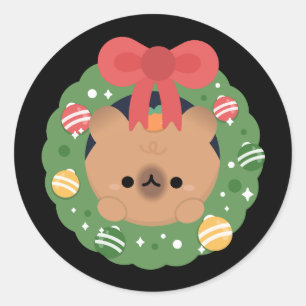 Adesivo Redondo Feliz e Simples Feliz Natal