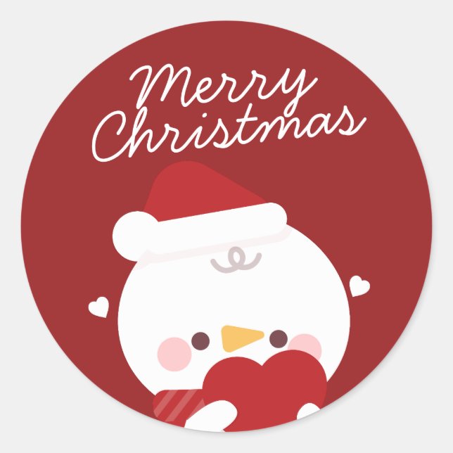 Adesivo Redondo Feliz e Simples Feliz Natal (Frente)