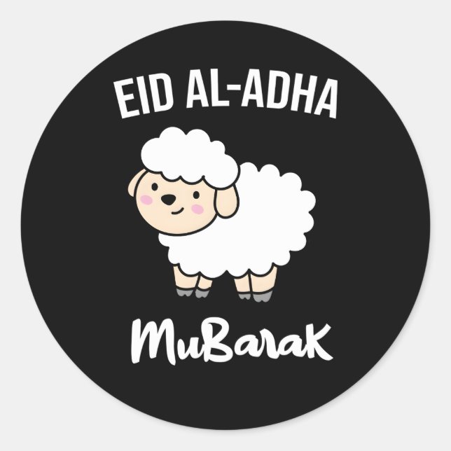 Adesivo Redondo Feliz Eid Al Adha Mubarak Day Muslim Eid Shea (Frente)