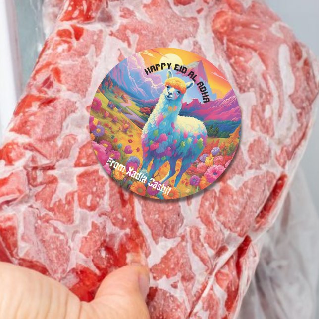 Adesivo Redondo Feliz Eid al Adha Personalizado (Criador carregado)