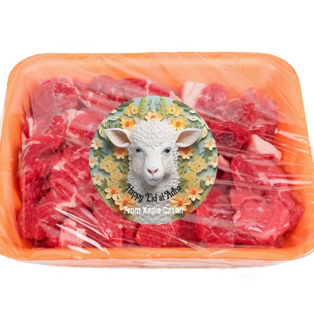 Adesivo Redondo Feliz Eid al Adha Personalizado (Criador carregado)
