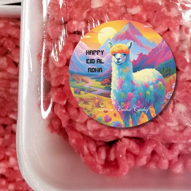 Adesivo Redondo Feliz Eid al Adha Sticker Personalizado (Criador carregado)
