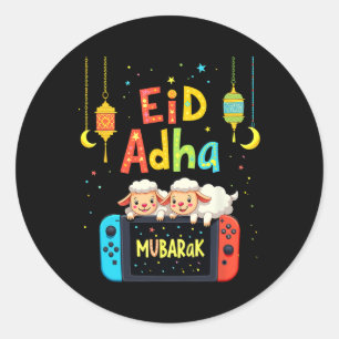 Adesivo Redondo Feliz Eid Mubarak Jogos Para Crianças Muçulmanas G