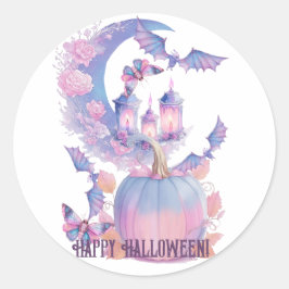 Adesivo Redondo Feliz Espírito de Halloween
