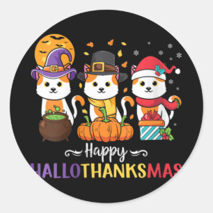 Adesivo Redondo Feliz Feliz Dia das Mães no Dia das Bruxas