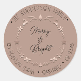 Adesivo Redondo Feliz Feriado Brilhante Endereço Feriado Feriado F