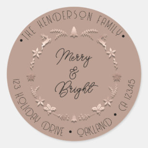 Adesivo Redondo Feliz Feriado Brilhante Endereço Feriado Feriado F