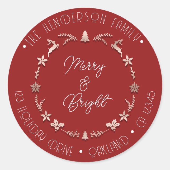 Adesivo Redondo Feliz Feriado Brilhante Feriado Feriado Feriado Ve (Frente)