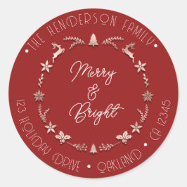 Adesivo Redondo Feliz Feriado Brilhante Feriado Feriado Feriado Ve