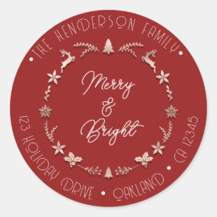 Adesivo Redondo Feliz Feriado Brilhante Feriado Feriado Feriado Ve