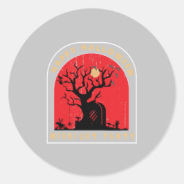 Adesivo Redondo Feliz Festa de Meia-Noite de Halloween