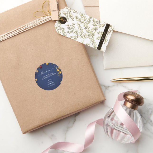 Adesivo Redondo Feliz Festa de Natal (Presentear)