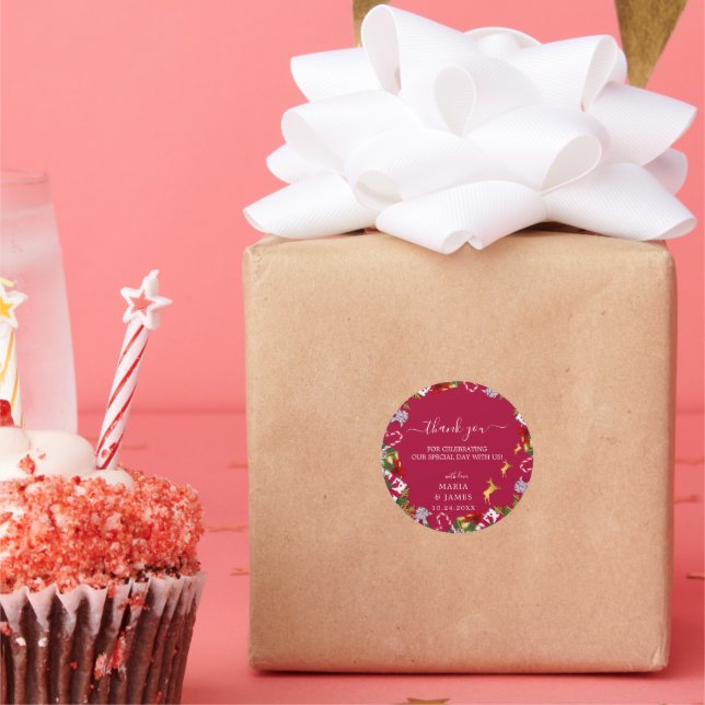 Adesivo Redondo Feliz Festa de Natal (Festa)