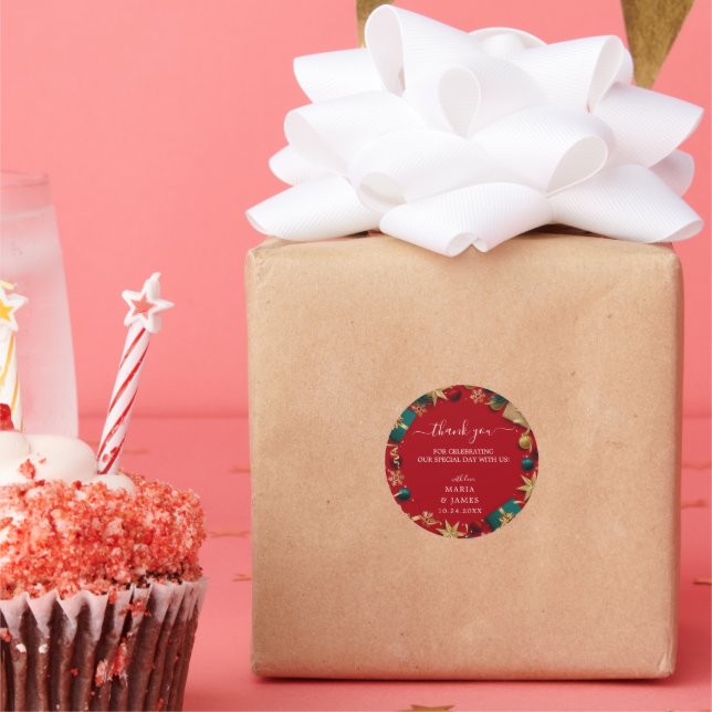 Adesivo Redondo Feliz Festa de Natal (Festa)