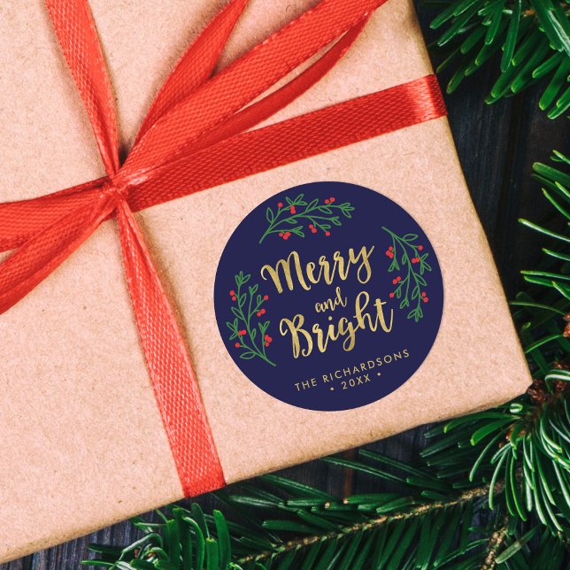 Adesivo Redondo Feliz festiva e feriado (Criador carregado)