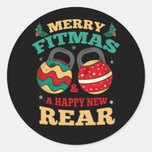Adesivo Redondo Feliz Fitmas E Uma Feliz Nova Malhação De Ginás