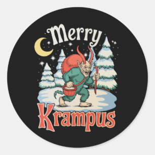 Adesivo Redondo Feliz Folclore Krampus Natal Terror Xmas
