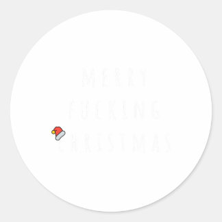 Adesivo Redondo Feliz Forte Natal Humoroso Homens Presentes