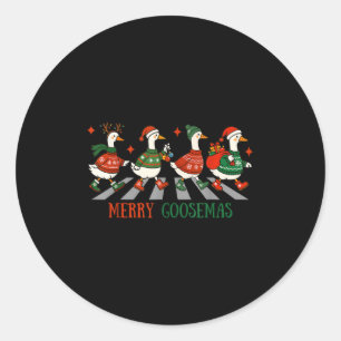 Adesivo Redondo Feliz Funny Goosemas Bobo Ganso Natal C
