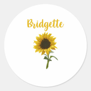 Adesivo Redondo Feliz Girassol - Nome da Bridgette